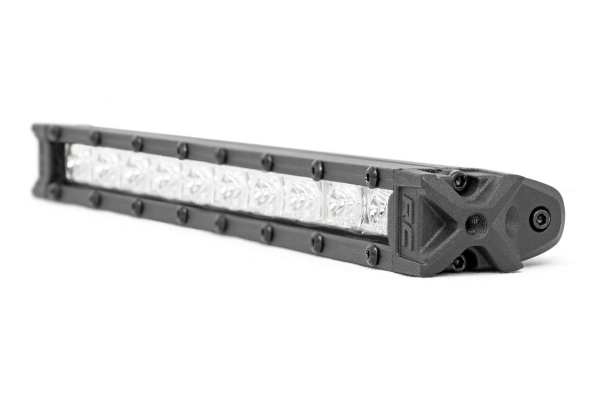LED Light Bar - Slim Line - Rough Country - Slimline CREE LED with 90-degree flood pattern - Chrome